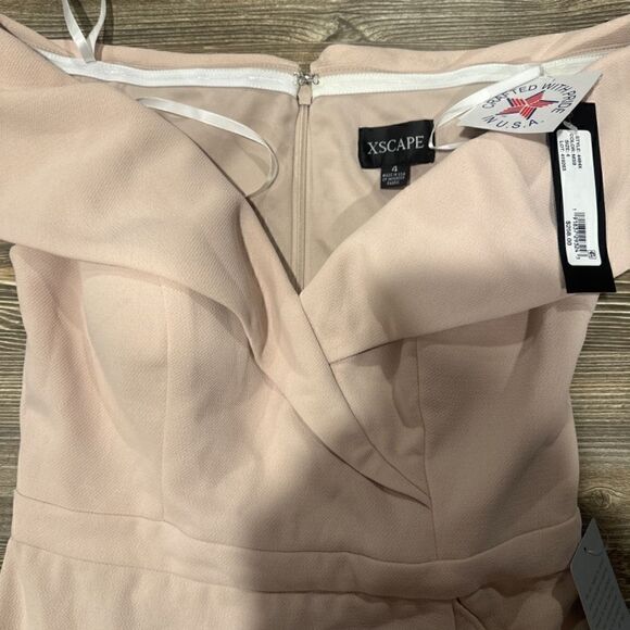 Xscape Off the Shoulder Handkerchief Hem Cocktail Dress in Blossom Size 4. NWT - Picture 12 of 13